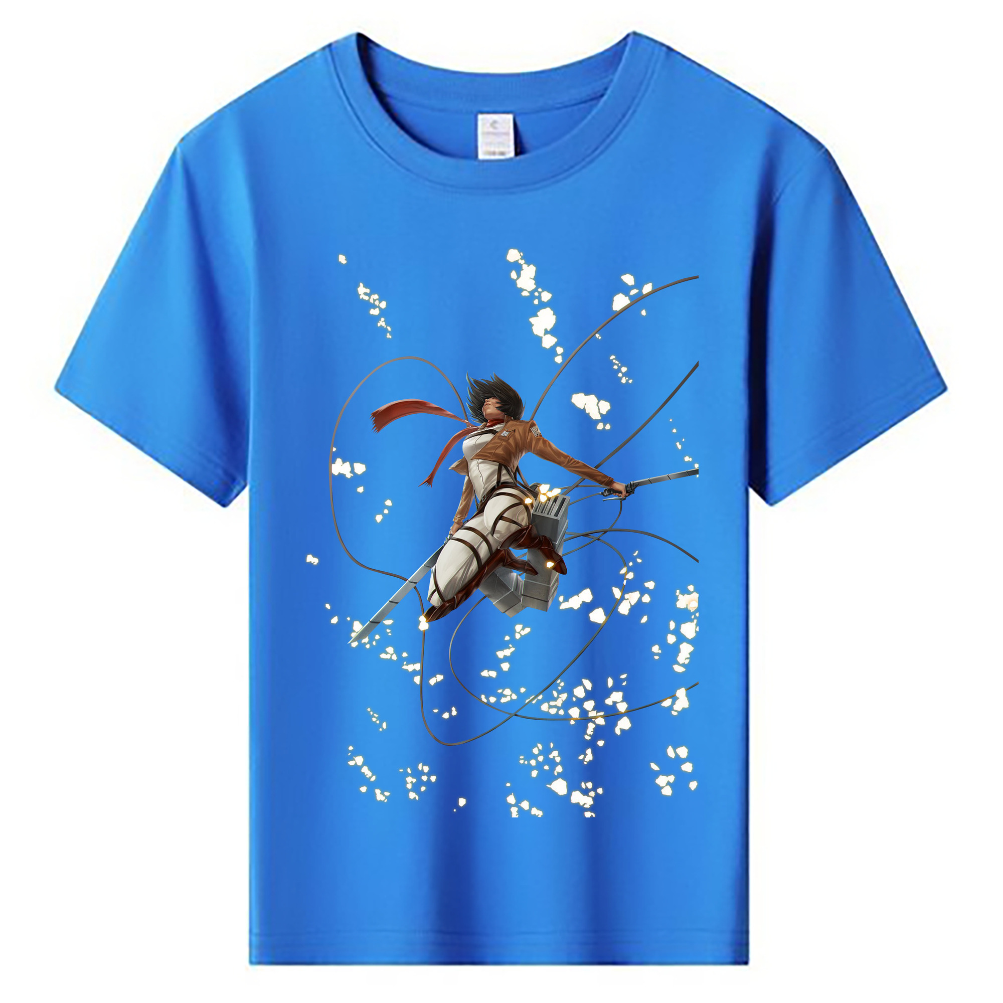 （画像用） 進撃の巨人 ミカサ·アッカーマン Attack on Titan Mikasa Ackerman 綿100％キッズTシャツ（フロントプリント）